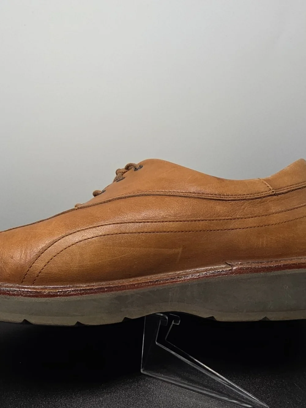 Mephisto Abel Leather Walking Shoes Mens Sz 9 Brown Shock Absorbing Sole